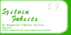 szilvia fabsits business card